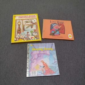 Vintage Childrens Book Lot Golden Book Encyclopedia Vol 4 Disney Sleeping Beauty